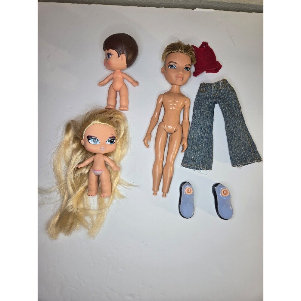 Lot of 3 Bratz Dolls 2 Baby Bratz and One Boy Many Sharpie Marks Played Conditio